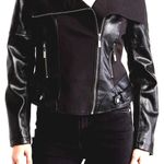 Ookie & Lala Faux Leather Mix Quilt Drape Jacket Photo 2