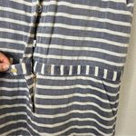 J. Crew Striped Short Sleeve Chambray Mini Dress Size 10 Blue Photo 4