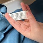 ZARA denim collection floral embroidered & beaded cold shoulder dress size small Photo 14