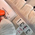 TCEC Smocked Wrap Off-The-Shoulder Crop Top L Photo 2