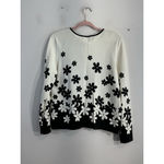 Womans Alfred Dunner Petite Long Sleeve Pullover Sweater White Black Flowers PXL Size XL Photo 1