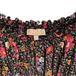 ByTiMo Tuckernuck Small Smocked 3/4 Sleeve Blouse Bright Field Dark Florals Black Photo 6