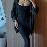 SKIMS  Black Lounge Long Sleeve Dress Photo 0