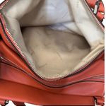 Guess Satchel Handbag Burnt Orange Canvas Leather Trim Top Handle Crossbody Bag Photo 6