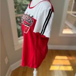 Wisconsin Badgers Red White Black Stripe Short Sleeve Women’s Tee Shirt Medium Photo 2