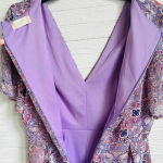 Altar'd State Purple Floral Print Short Romper Flutter Sleeve V Neck Sz M Photo 5
