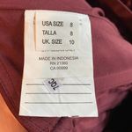 Mori Lee  Satin Bridesmaids Dress With Matching Satin Waistband in Bordeaux Photo 14