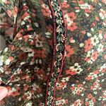 ZARA  Sheer Beaded Floral Ruffled Top Blouse M Photo 11