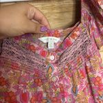 Lucky Brand  women’s‎ Pink Floral Ruffle Blouse size L Photo 1