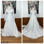 Pretty Vintage 1960s Organza Wedding Gown White Size 10 Photo 1