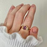 Boutique NWT Gold Amethyst Oval Cut Ring “Brigitta” Light Purple Promise Engagement Jewelry Photo 12