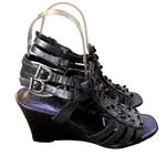 Vince Camuto Wedge Sandals Womens 6B Used Gun Metal Gray Photo 13