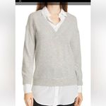 Veronica Beard  Brami Mixed Media Wool Cashmere Sweater Grey Melange  Photo 2