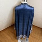 Ursime Floral Velour Blue Kimono Womens 3XL Open Topper Velvet Boho Whimsical Size 3X Photo 6