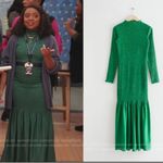 & Other Stories NWT Green Smocked Midi Dress by & Other Stories Stockholm Atelier Size 10 Photo 1