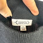 Nanette Lepore  Very Black Le Rouge Silver Sparkle Pleated Midi Knit Swing Skirt Photo 4