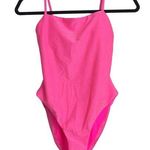 AQUA Swim Shimmer Square Neck One Piece Swimsuit Pop Pink XS Photo 0