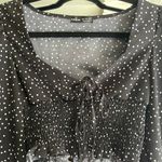 SheIn Polka Dot Cropped Blouse Photo 4
