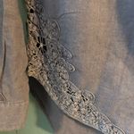Holding Horses Blue Button-Down Shirt with Lace Detail | Size 0 Photo 1
