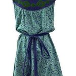 Mata Traders Vintage Inspired Embroidered Cotton Mini Shirt Dress Womens Medium Green Photo 0