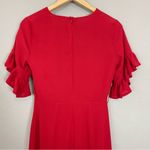 Privacy Please  Revolve Dress Red Lobster Maxi XS Ruffle Sleeve Gown‎ NO BELT Photo 11