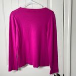Women’s bright hot pink speckled textured Crewcut soft knit long sleeve‎ sweater Photo 3