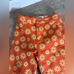 We The Free People 26 Retro 60s Cropped Flare Leg Flower Festival Pants Orange Photo 3