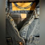 Michael Kors Blue Denim Cargo Field Coat Gold Buttons Photo 2