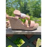 Catherine Malandrino  Estaria Wedge Strappy Sandal Nude Vegan Sz 9 NIB Photo 4