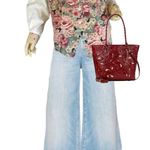 BOBBIE BROOKS WOMAN VINTAGE 1990'S BEIGE & PINK FLORAL PRINT BUTTON DOWN (14) Photo 0