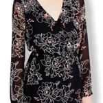 ASTR Black White Red Long-sleeved Floral Romper Size Medium Christmas Holiday Photo 0