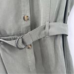 Miss Selfridge  DENIM Dress Size 10 Khaki Army Green Button Down Belt Mini Shirt Photo 8