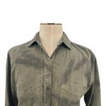 Rails  Ingrid Raw Button Down Shirt Top Tie Dye‎ Olive Green Black Size XS Photo 3