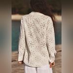 ZARA  NWT embroidered eyelet detail long sleeve button up shirt Photo 4