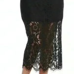 Chaser NWT  Black Lace Slip Midi Skirt with Slit Size Medium ~ Trending Fall 2025 Photo 0