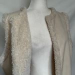 Ralph Lauren Lauren  Faux Suede Sherpa Womens Vest Size 1X Open Cozy Neutral Boho Photo 7