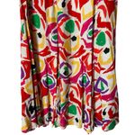 Vintage 80s Colorful Artsy Abstract Printed Midi Skirt Flare Psychedelic Small Pink Photo 2