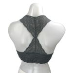 Free People  Galloon Lace Gray Floral Sleeveless Racerback Bralette Top Size M Photo 2