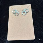 Rhinestone Handcuff Stud Earrings Silver Tone – Edgy & Playful Statement Jewelry Photo 1
