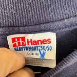 Hanes Vintage Soccer Embroidered Graphic Tee Navy Blue Youth L Women XS Small Photo 2