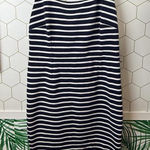 BODEN Navy and White Striped Thick Strap Midi Dress Photo 0