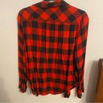Aerie  Red and black Buffalo plaid flannel long sleeve shirt size medium Photo 1