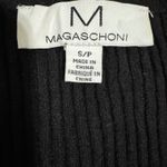 Magaschoni  Black Ribbed V Neck Sleeveless Midi Sweater Dress With High Slit Sz S Photo 7