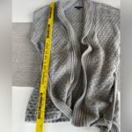 Lands’ End Light Gray Shaker Knit Shawl Collar Sleeveless Belted Sweater Vest L Size L Photo 5