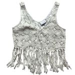 Shyanne Crochet Fringe Cream Top Photo 1