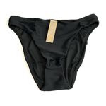 J.Crew Ribbed High Rise Cheeky Bikini Bottom in Black Size M Photo 2