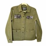 Pam & Gela  Green Snakeskin Utility Army Jacket Size Small Photo 4