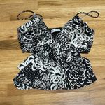 ZARA Black and White Asymmetrical Bustier Camisole Photo 0