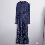 Baltic Born  Penelope Midnight Blue Velvet Burnout Long Sleeve Maxi Dress Photo 1