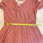 Love, Fire  Fit and Flare Dress Woman’s size large Lace up back Dusty Rose Photo 10